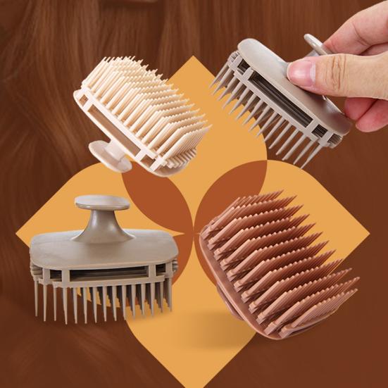 Yousheng Square Hair Scalp Massage Brush with Finger Strap Anti-Slip Hair Washing Scrubber for Deep Cleaning Exfoliating Relaxing Shower Shampoo Brush