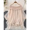 off-Shoulder Fairy Heavy Industry Ruched off-Shoulder Collar Pure Desire Tops