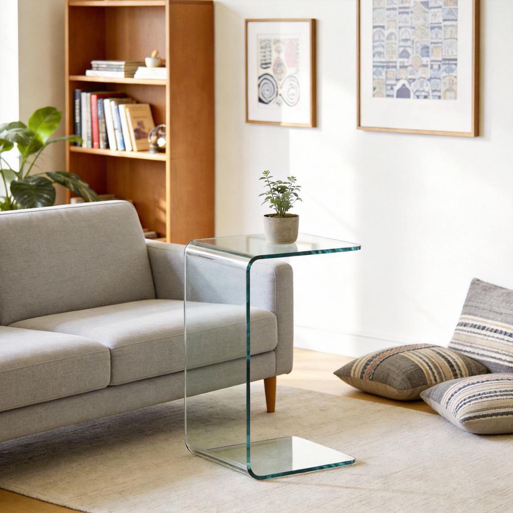 Tempered Glass Coffee Table. 80x45x35cm. Transparent