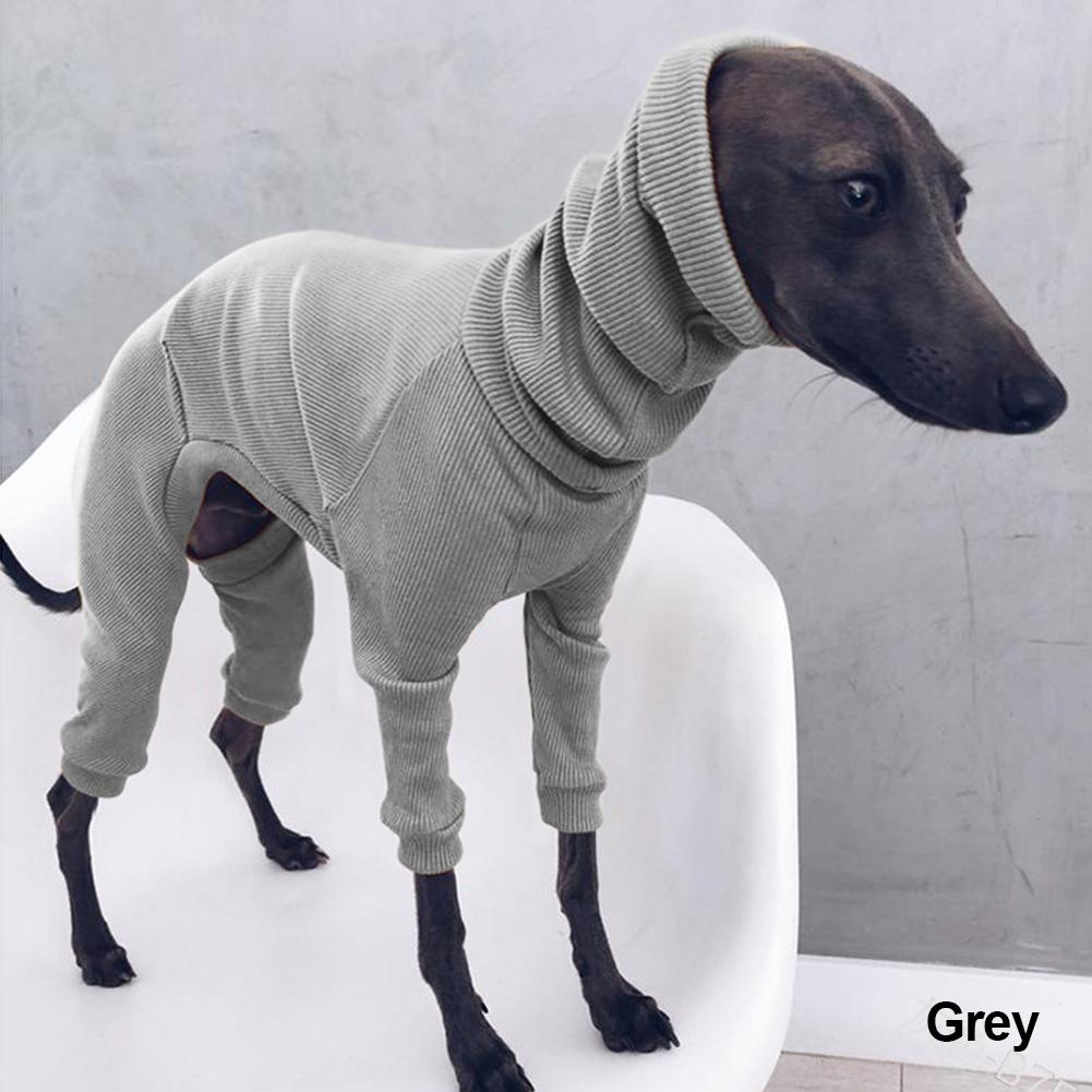 

Водолазка Одежда для собак Эластичные комбинезоны на четвереньках для больших собак Зимние пижамы Комбинезоны для уиппета итальянской борзой S-5XL M серый