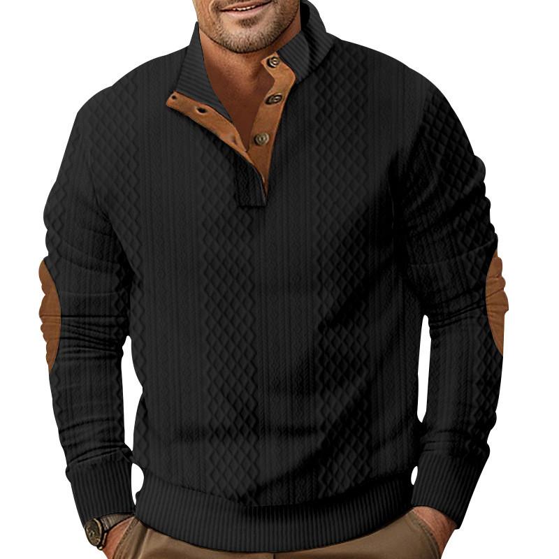 Lässiger Herren-Sweatshirt mit Strickjacquard-Stoff für Herbst-Winter-Mode