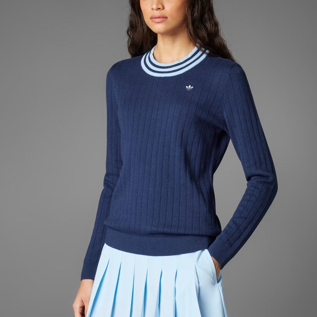 Adidas Originals Knitsweater Cashmere Golf Series Fashion Comfortable Pullover Long Sleeve Sweater Women Sweater Night-Indigo JP1190