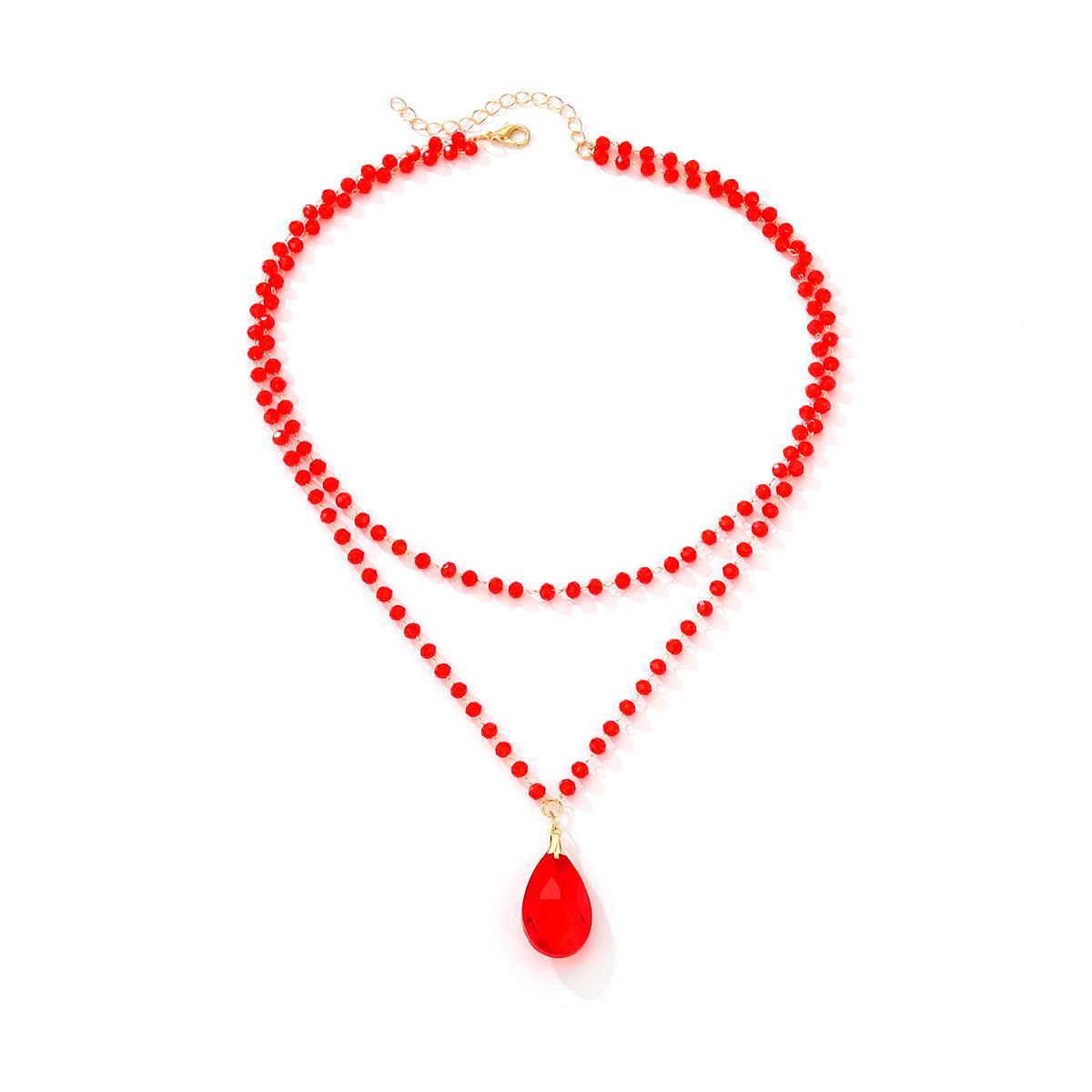 

European and American multi-layer crystal necklace design glass crystal handmade beaded choker neck chain