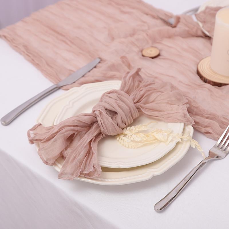 6 PCS Gauze Cheesecloth Napkins 19.7 x 19.7 Inch Dinner Cloth Napkins with Wrinkled Decorative Cloth Napkins for Home Weddin
