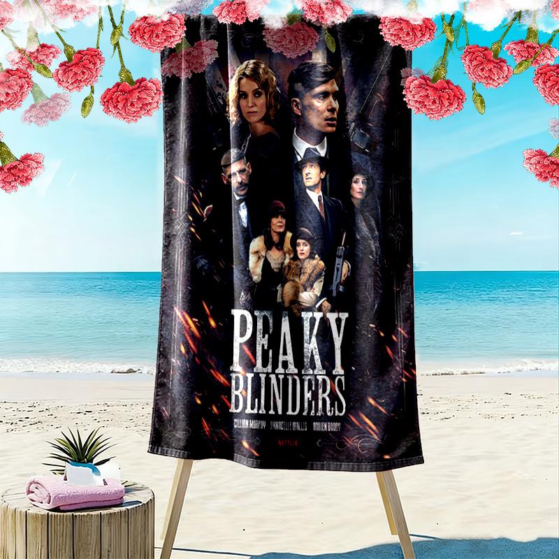 Peaky Blinders Print Beach Towel, Large Soft Quick Dry Towel for Beach Camping Swimming