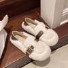 Fashion Soft Soled Elegant Casual Flat Plush Shoes Women's 2025 New Autumn Comfortable Shallow Mouth Slip on Fashion Cotton Single Shoes