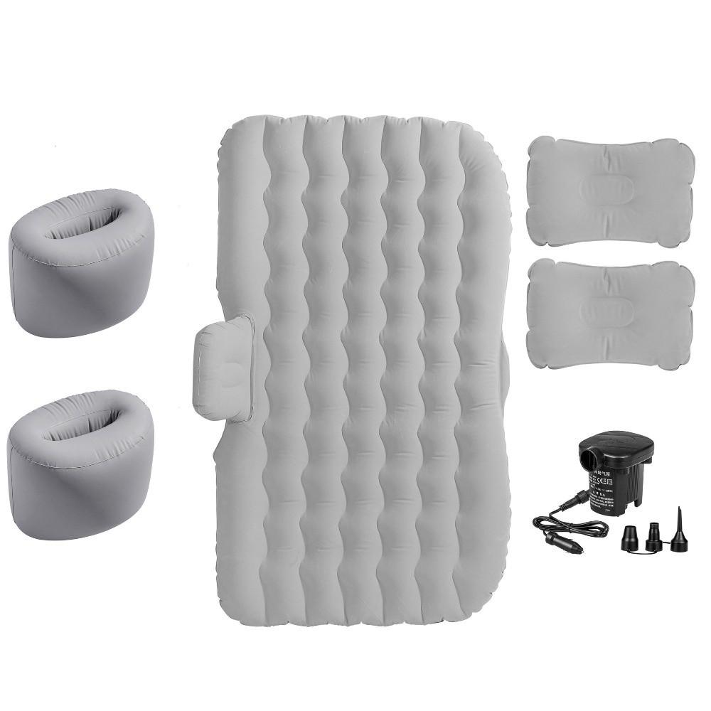 Portable Air Inflatable Car Travel Bed Mat Flocked Sedan Rear Seat Inflatable Travel Mattress Outdoor Camping Mat Car