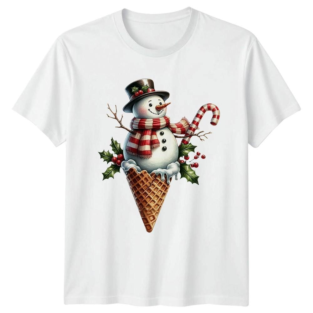 SnowUnisex Christmas Holiday Unisexs Unisexs Graphic Tee Candy Cane Holly Winter S