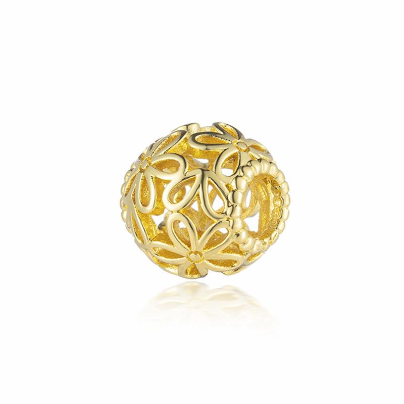 Gold plated Daisy Flower, Butterfly, Bee Dangle Charm Bead fit European Original Bracelet Women DIY Jewelry Accessories