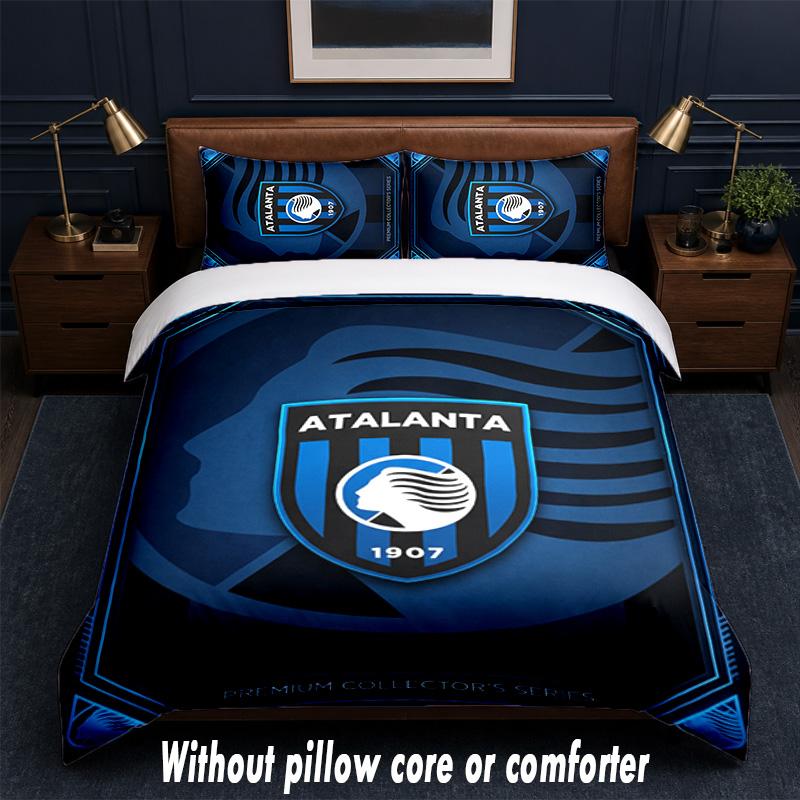 Atalanta FC Design Bed Bedding Set 1 Duvet Cover + 2 Pillowcases Soft Breathable Household Bed Linens