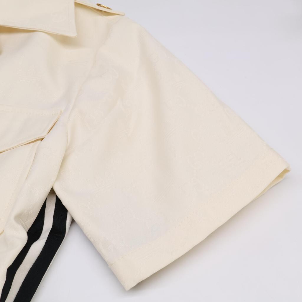 Gucci Xadidas Adidas [Domestic Regular] 703000 ZAI22 Short Jumpsuit GGxTrefoil Shelly Line Short Jumpsuit/ Overall All-in-one 38 IvoryUsed