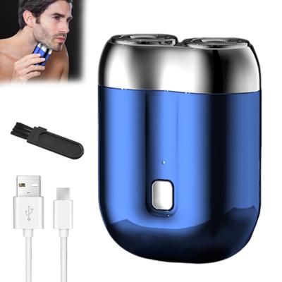 Mini Elektrikli Tıraş Makinesi USB Şarj Edilebilir Su Geçirmez Islak Kuru Seyahat Çift Kafalı Tıraş Makinesi Taşınabilir Erkek Sakal