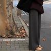 2026 Autumn/Winter Slimming Knit Wide-Leg Pants for Pear-Shaped Figures: Thickened, Drape, Casual, Straight-Leg Fit!