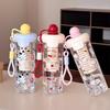 Water bottle children's water cup plastic cup large capacity straw cup cute cartoon girl high value straw water cup summer