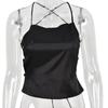 Chal de Color Casual de Moda para Mujer sin Mangas Espalda Abierta Hueco