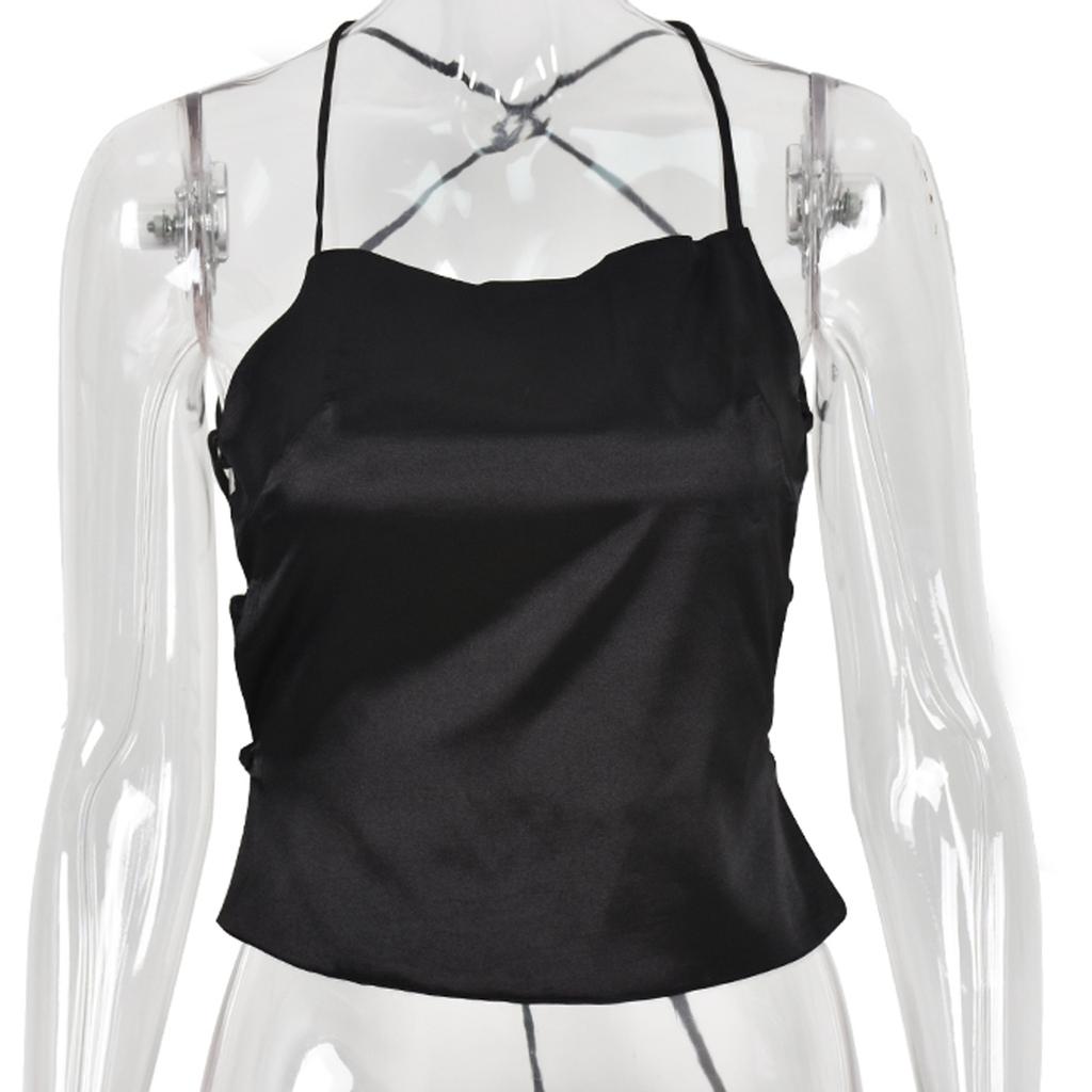Chal de Color Casual de Moda para Mujer sin Mangas Espalda Abierta Hueco