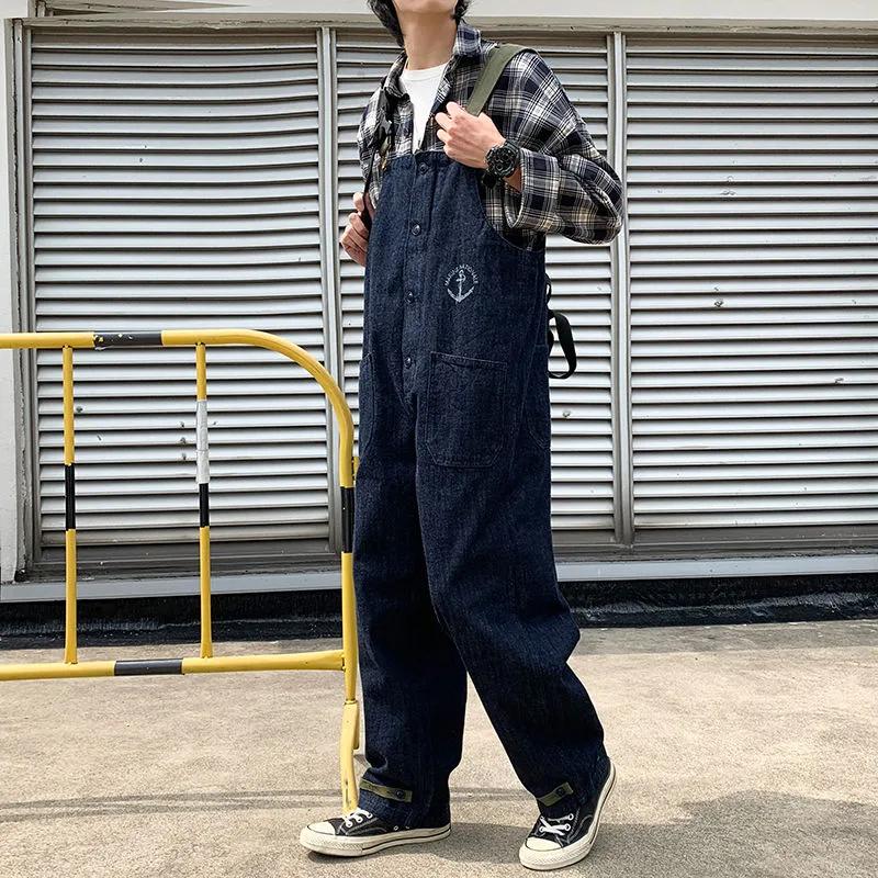 Retro Casual Overalls Men's Loose Casual Trend Spring and Autumn Men's Casual Trousers Tide Brand Wide-leg Pants Men