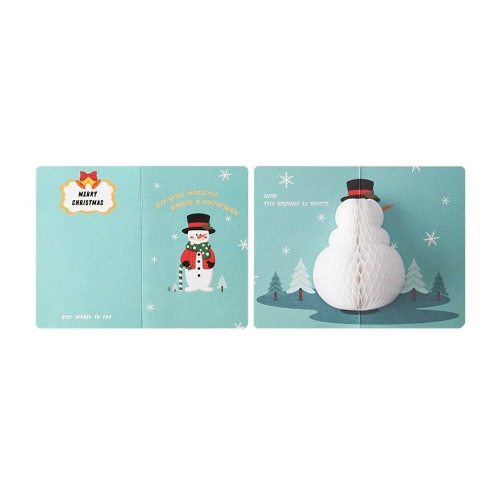 Christmas 3D Pop Up Thank You Cards Blessing Cards Christmas Postcard Greeting Cards With Envelope