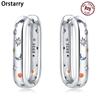 925 Silver Colorful Starry Sky U-shaped Earrings Jewelry Versatile Hoop Earrings For Women Jewelry Birthday Party Gifts