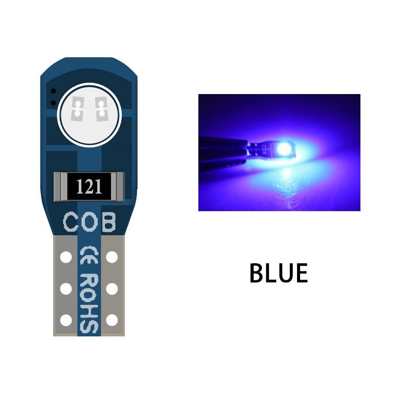 10 шт. Лампа T5 W3W COB 2SMD Автомобильные внутренние фонари Сверхяркий индикатор предупреждения на приборной панели 12 В Клиновидная Автомобильная лампа приборной панели 10PCs&T5