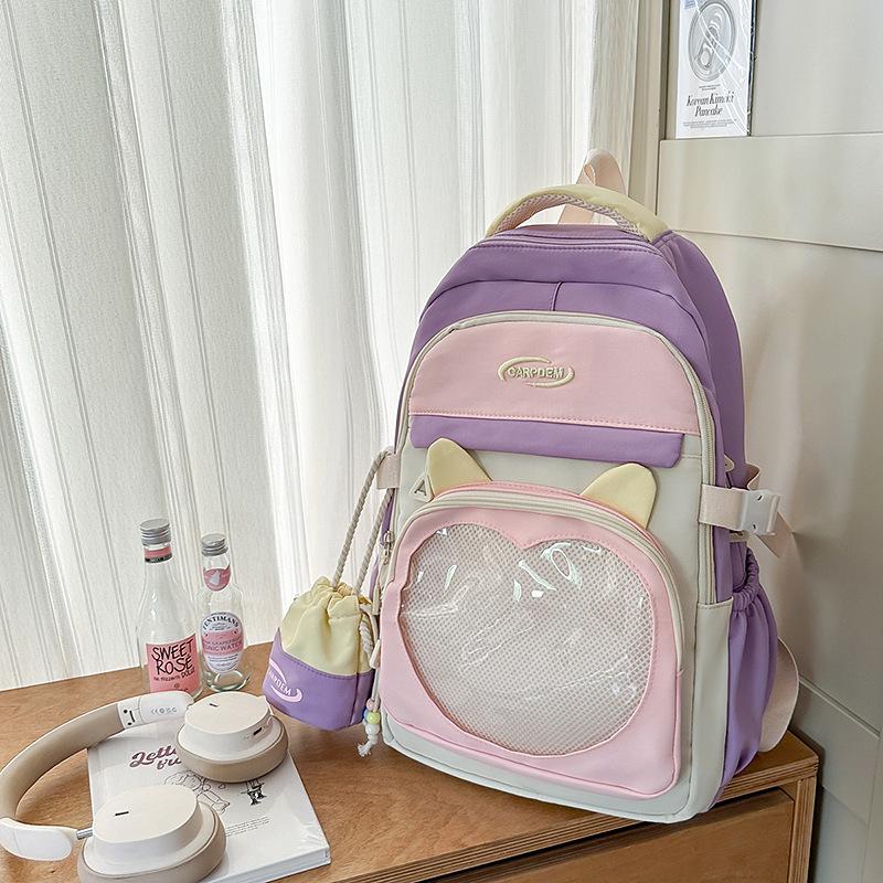 

Школьный рюкзак свежий, милый и прозрачный, а двухмерная девочка - универсальный, легкий и вместительный класс.