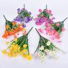 Artificial Flower Bundle Plastic Plants Outdoor Simulated Faux Bouquet Indoor for Window Garden Arrangement