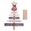 Christmas Tabletop Ornaments Wooden Sign Decoration with Base for Gifts Home Decor Layout Prop Red
