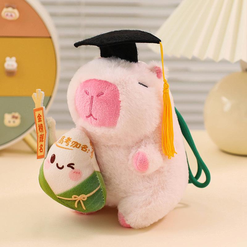 Cute Cute Doctor Hat Capybara Doll Plush Toy Donut Kapibara Doll Keychain Rag Doll