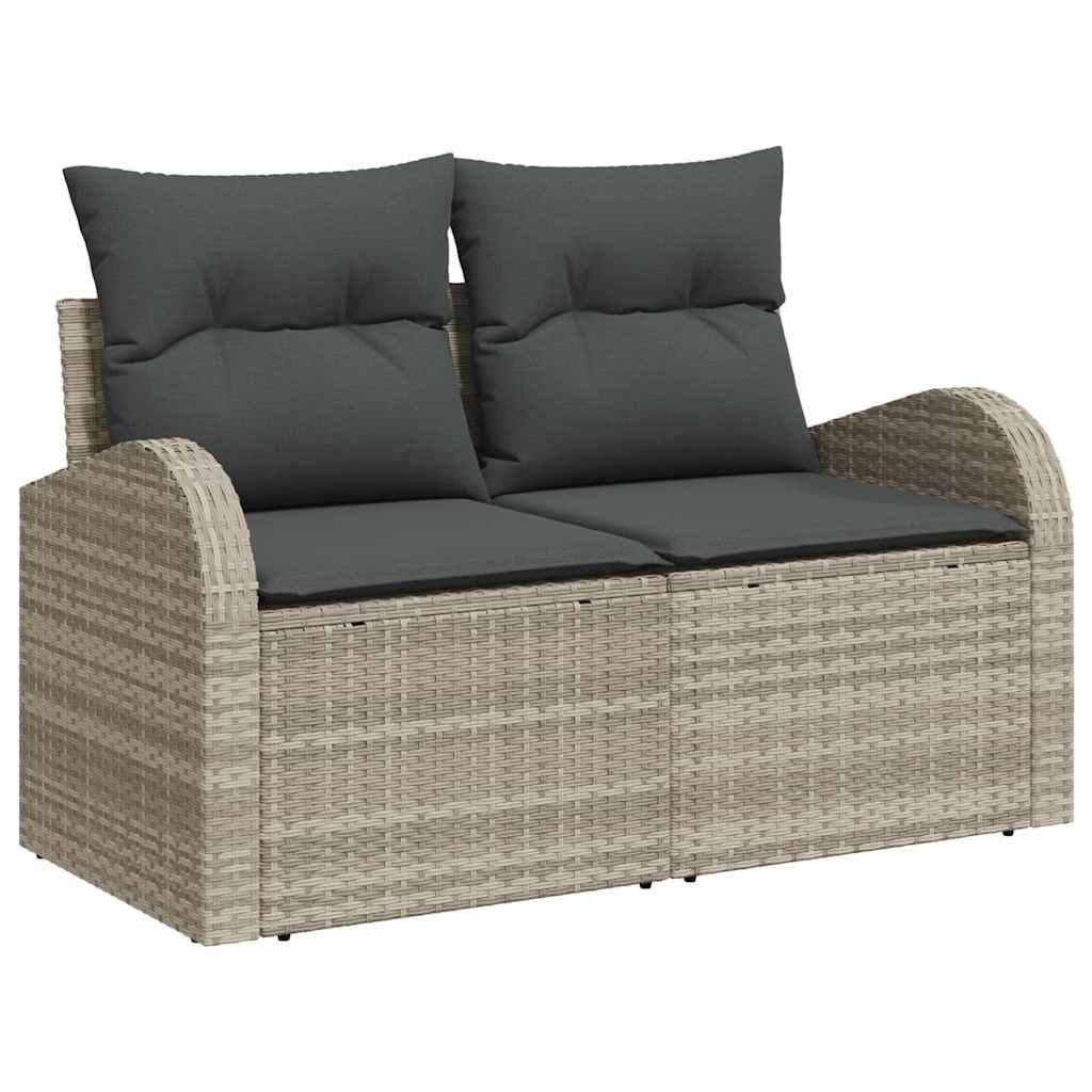 Garden Sofa Set Light Grey 55 X 55 X 37 Cm Poly Rattan