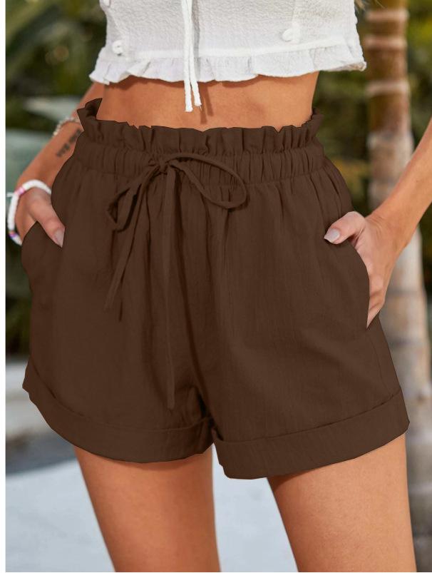 2023 Summer Women's Solid Color Loose Casual Fashion Shorts