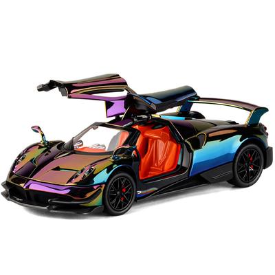 Modellino Auto Supercar Pagani Huayra BC in Lega Scala 1/24 Giocattolo Diecasts Fusione in Metallo Giocattoli Auto con Suono e Luci per Bambini Veicolo