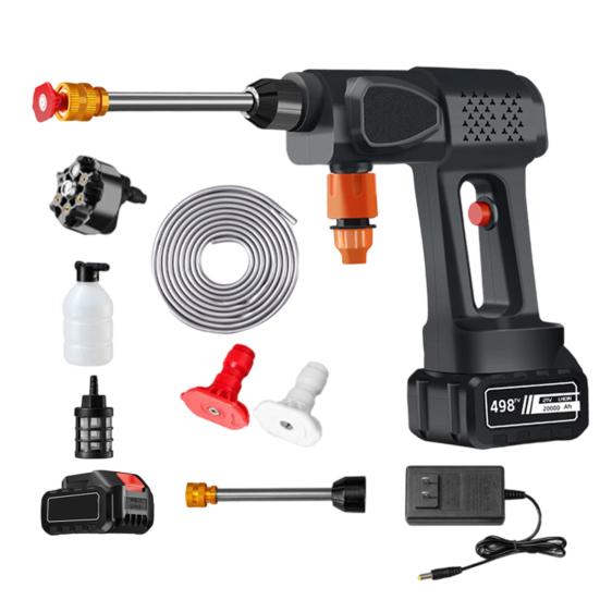 

Портативная аккумуляторная мойка высокого давления 600 фунтов на квадратный дюйм, регулируемая, перезаряжаемая, мощная автомобильная мойка высокого давления с насадкой 6-в-1 US Plug