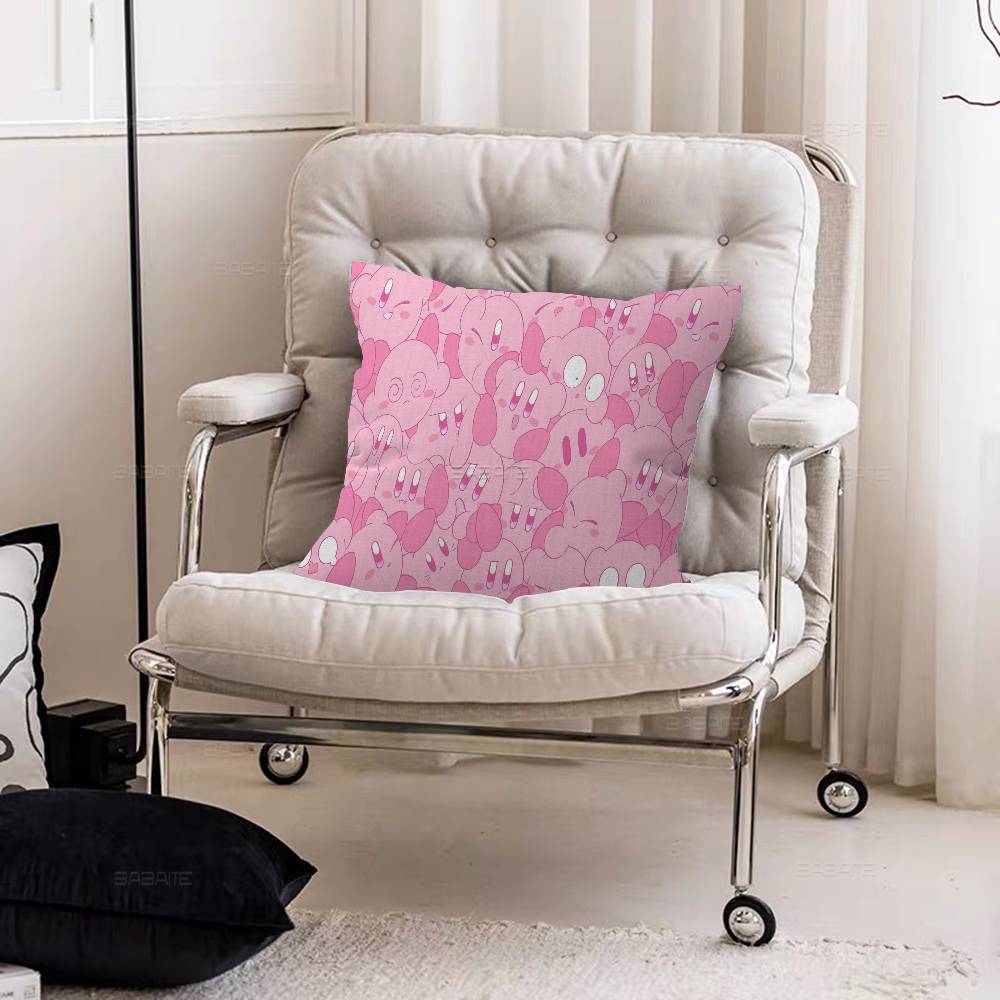 Pink Cute KKirbyes Pillow Cover For Bedroom Room And Living Room Sofa Decorative Cushion Cover