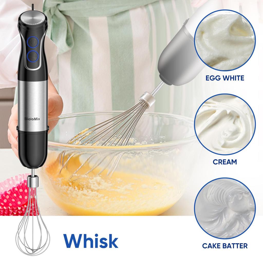 BioloMix HB‑3315 Frullatore a mano 5 in 1 Frullatore a immersione multifunzione