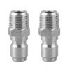 2pcs Pressure Washer Swivel 3/8 Inch NPT Thread High Pressure Washer Fittings 5000PSI Stainless Steel Quick Connector