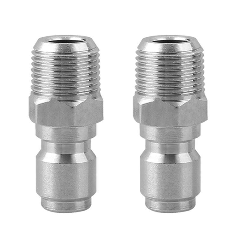 2pcs Pressure Washer Swivel 3/8 Inch NPT Thread High Pressure Washer Fittings 5000PSI Stainless Steel Quick Connector