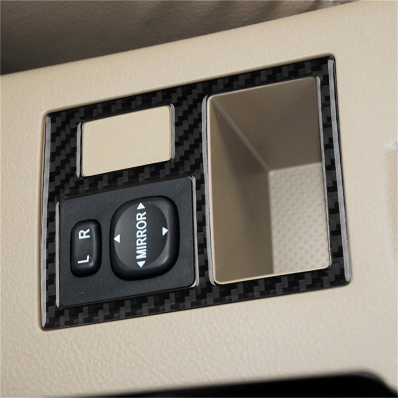 Carbon Fiber Car Rearview Mirror Adjustment Trim Frame Cover Sticker For Toyota RAV4 2006-2012 Car Accessories