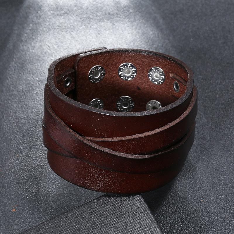European and American Retro Bracelet Creative Simple Men's Punk Leather Bracelet