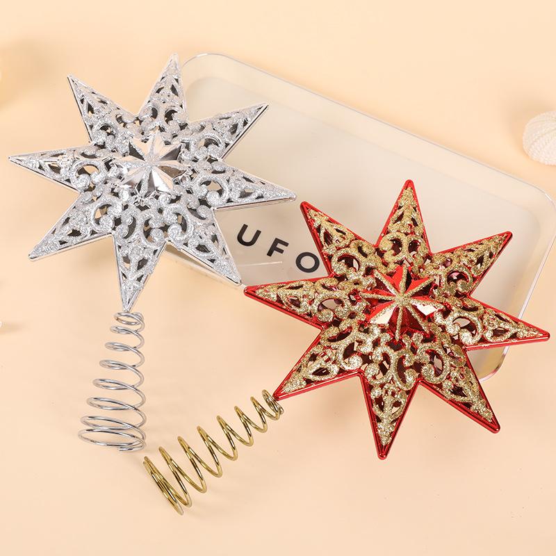 Christmas Decoration: 20/25cm Three-dimensional Tree Top Star, Small Five-pointed Star Christmas Tree Arrangement