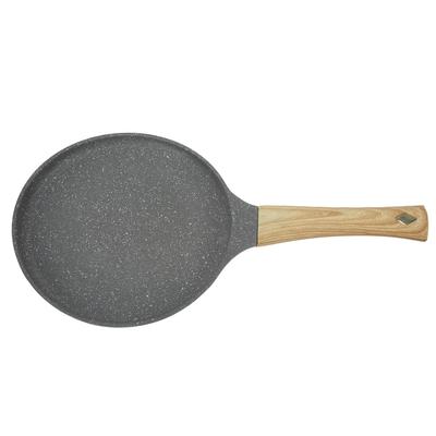 Frying Pan Flat Bottom Even Heating Stick Free Cooking Kitchen Ware with Handle for Food