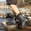 New rain shoes men's medium tube non-slip waterproof shoes fashionable outdoor water boots warm short tube rubber shoes men's fashion