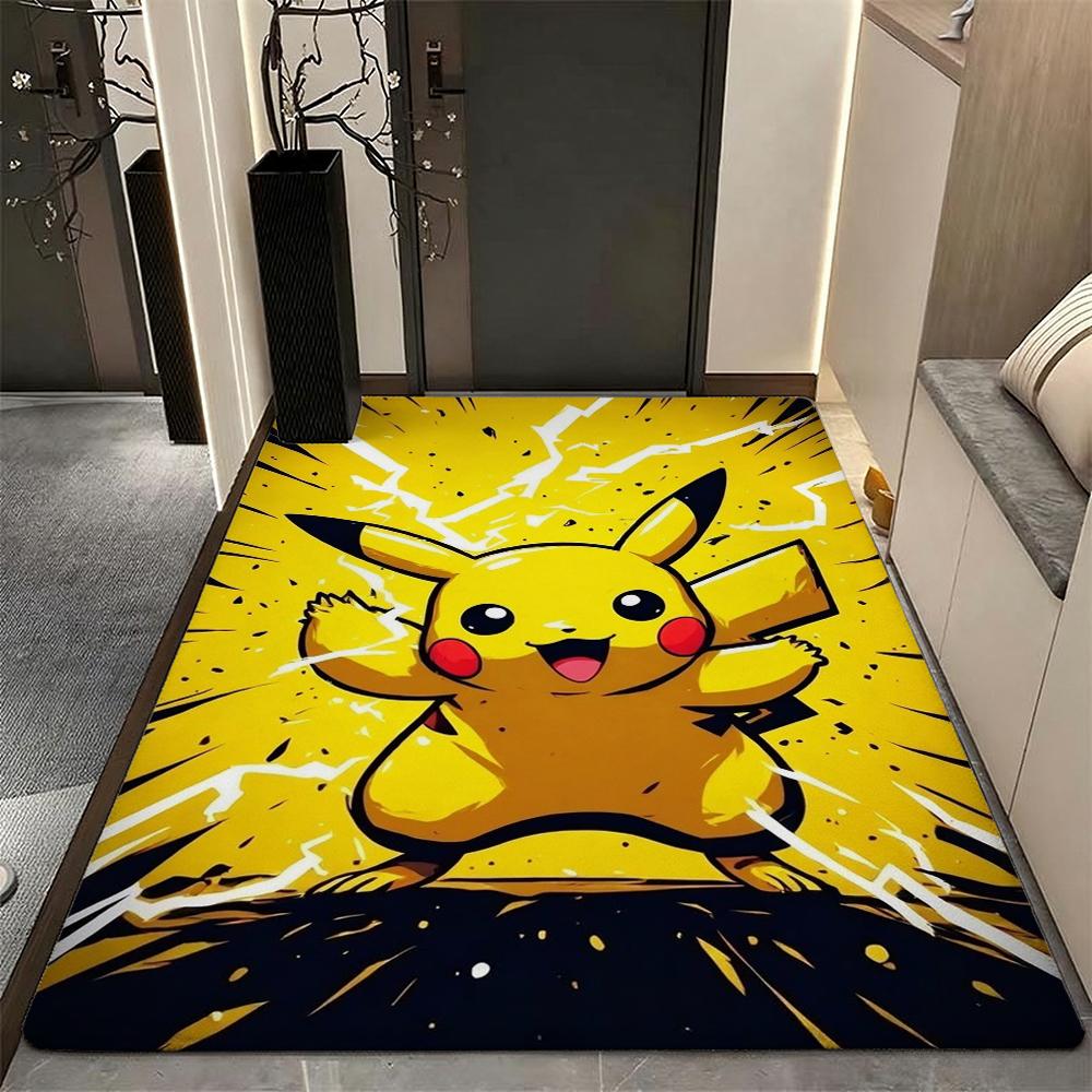 Pikachu Unleashes Rectangular Rug Thick Nonslip Carpet For Gaming Room Play Area Home Party Decor Gift For Friends