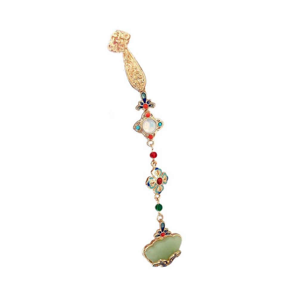 Electroplating Women Hanfu Ornament Long Tassel Lapel Brooch Chinese Style Brooch  Decoration Style A