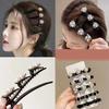 Sparkling Crystal Stone Braided Hair Clips Double Bangs Braided Barrettes Hairpins Women Girls Headwear Hair Styling Accessories