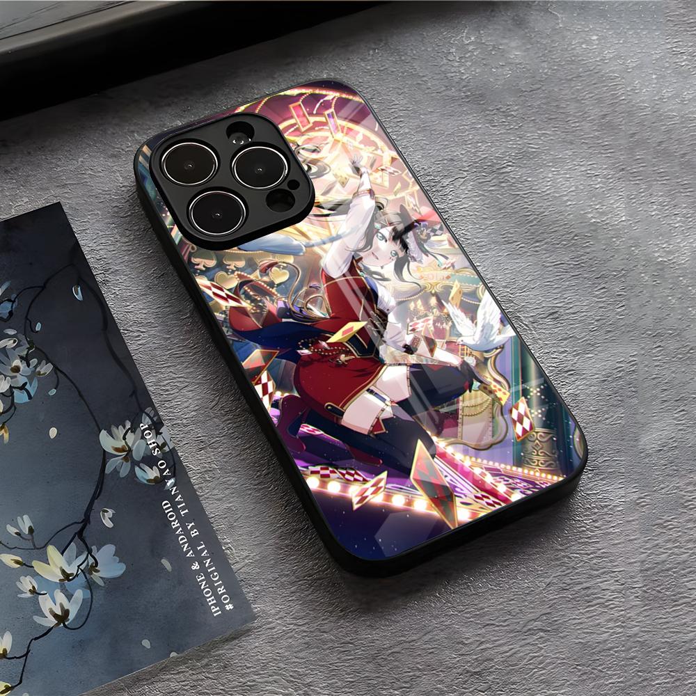 Love Live Anime Handyhülle Für IPhone 17 Air 16 E Pro Max 15 14 13 Mini 12 Pro 11 Max Plus Schwarze Glasabdeckung