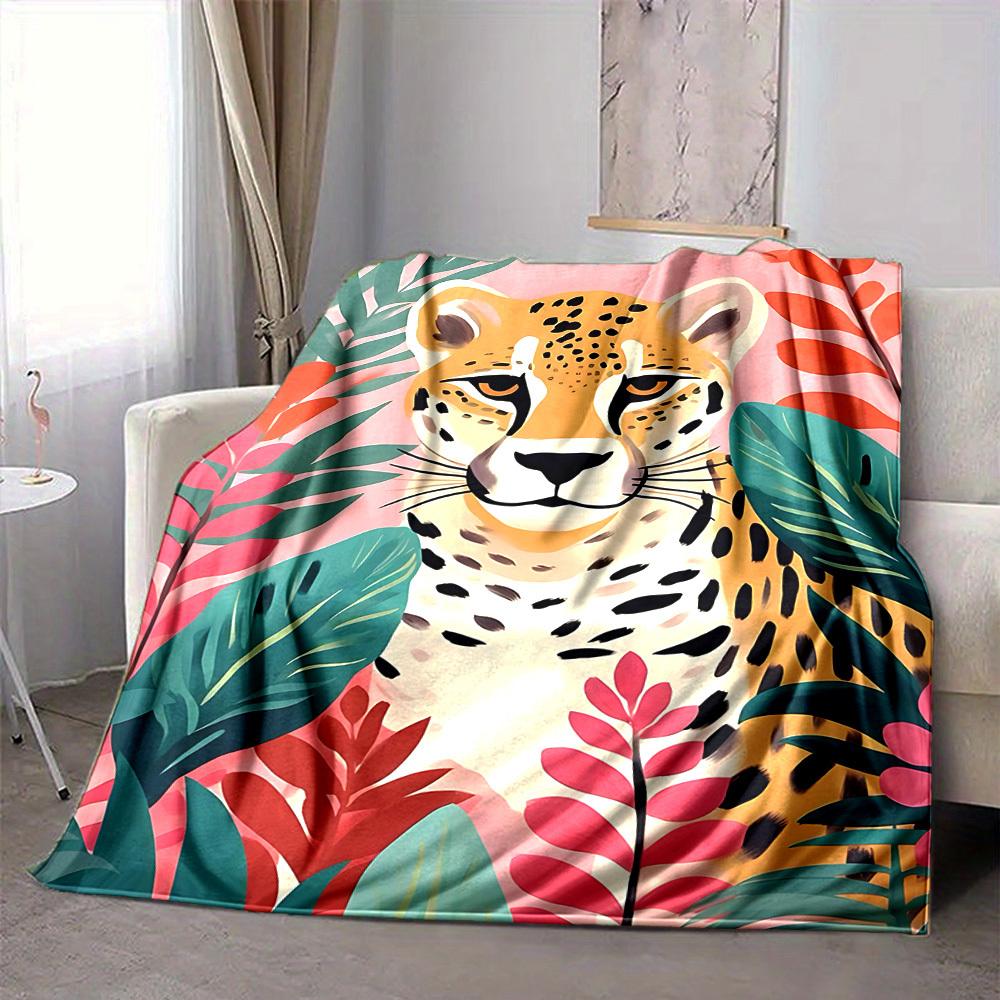 1pc Cheetah Print Blanket - Perfect Gift for Birthdays, Christmas & Halloween- Soft, Warm & Versatile yy250909152