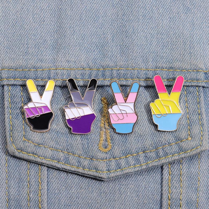 Rainbow Colorful Flag Enamel Pin Funny Brooch Cartoons Badge For Bags Jeans Hoodies Denim Lapel Pin Jewelry Kids Best Gift