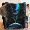 1Pc ArtAlien Print Flannel Blanket, High quality Comfortable for All Seasons, Warmth and Comfort, Perfect for Christmas Gifts
