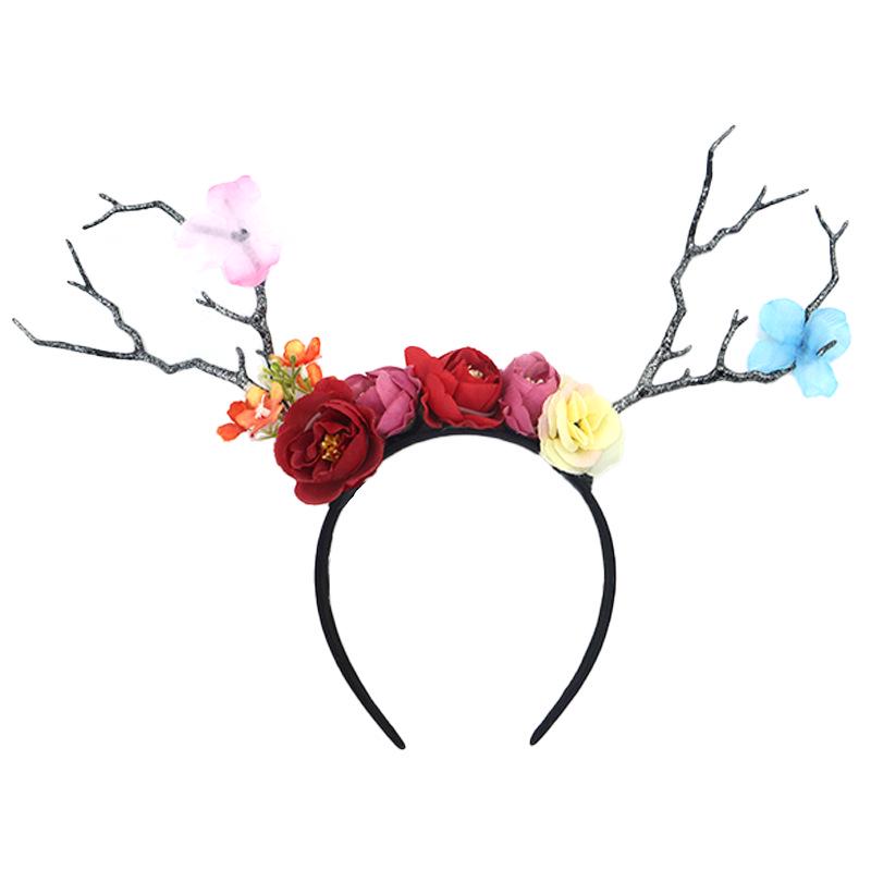 Mori Style Reindeer Antler Headband - Cute Christmas Fairy Hair Accessory for Theater and Makeup