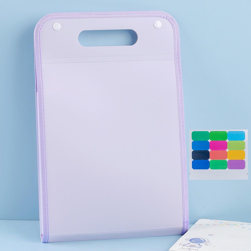 Accordion A4 Multi-Layer Storage Folder with Handles - Large Capacity for Students and Document Organization.